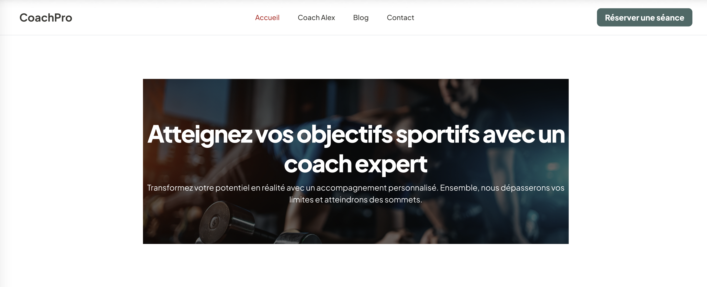 CoachPro — Intégration WordPress pixel-perfect